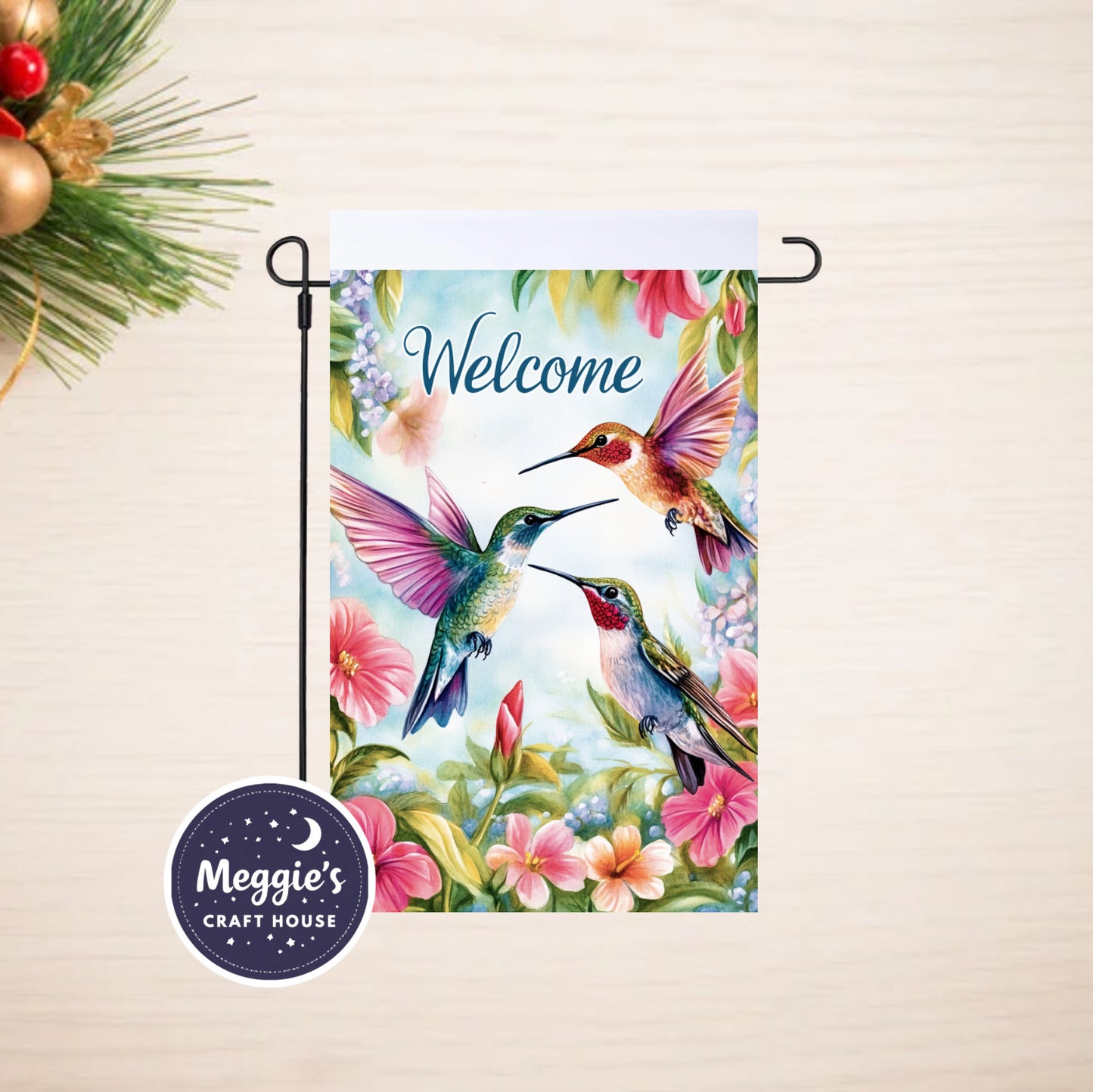 Humming Hello Garden Flag