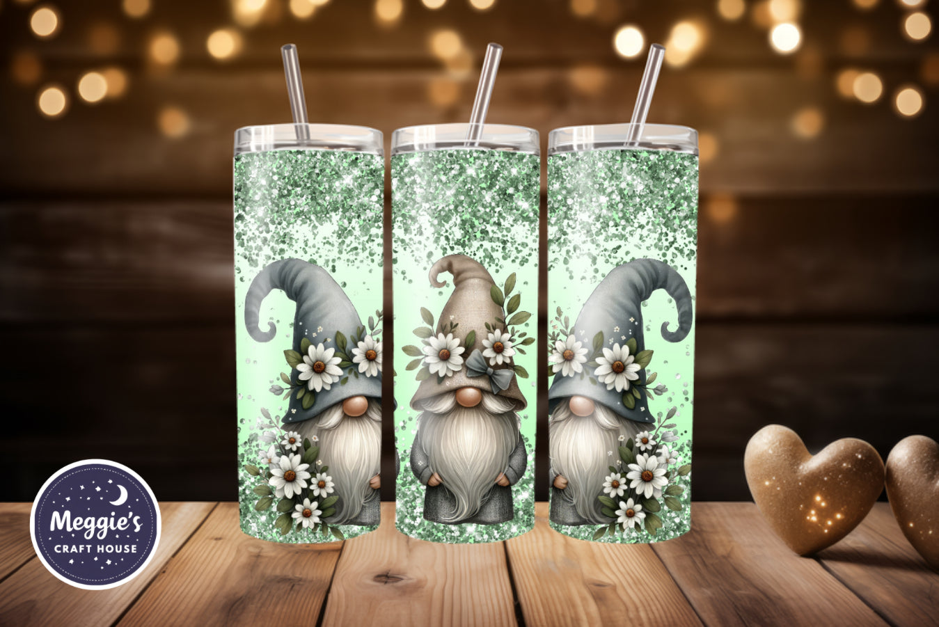 Green Glitter Grove Tumbler