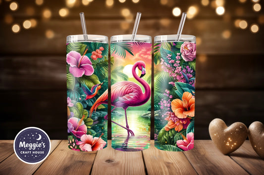 Tropical Flamingo Sunset