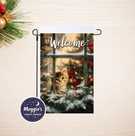 Window Whiskers Garden Flag