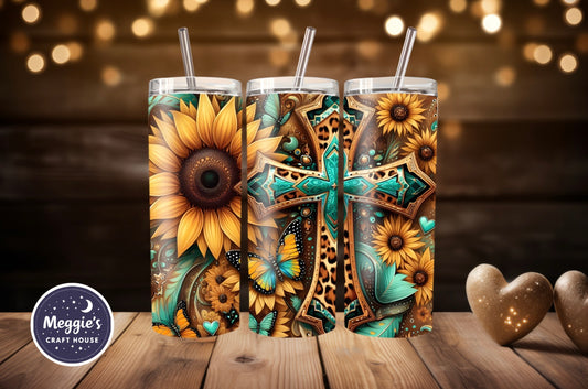 Sunflower Faith Cross