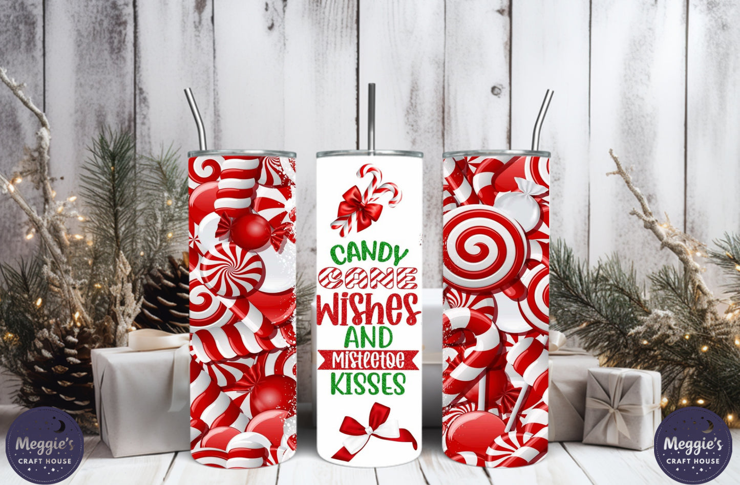 Candy Cane Kisses Tumbler