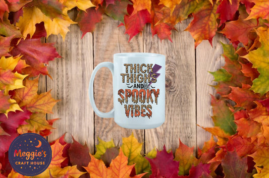 Thick Thighs Spooky Vibes Mug