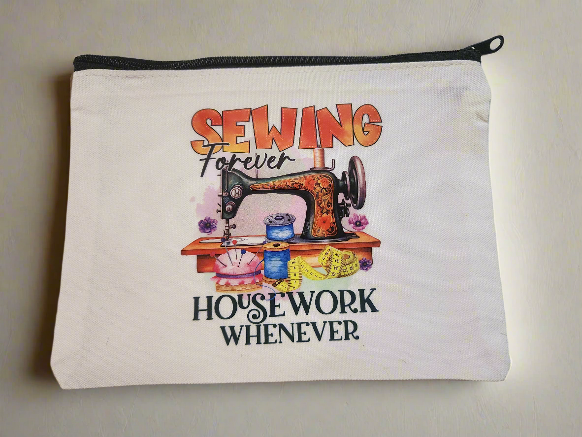 Sewing forever housework whenever - canvas bag