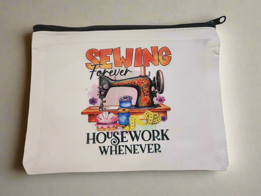 Sewing forever housework whenever - canvas bag