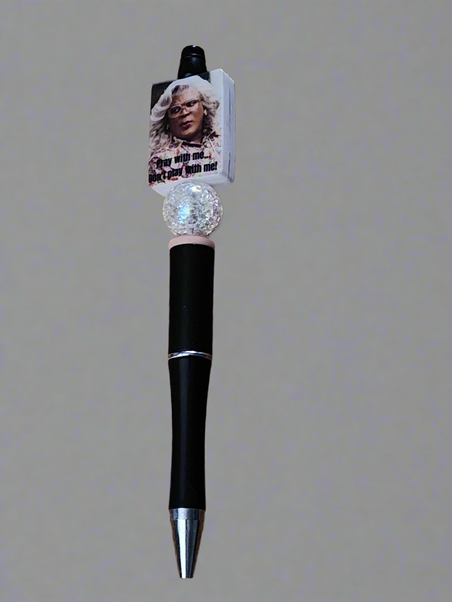 Pray with me don't play with me -  Beaded pen