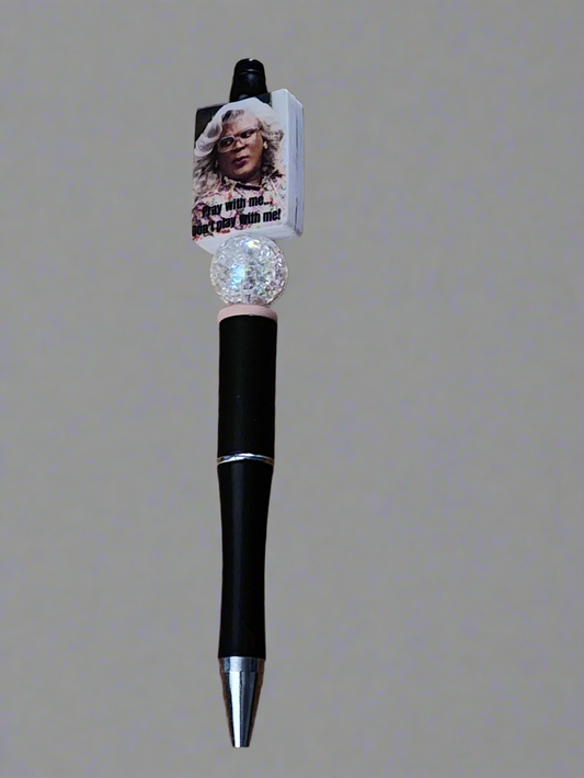 Pray with me don't play with me -  Beaded pen