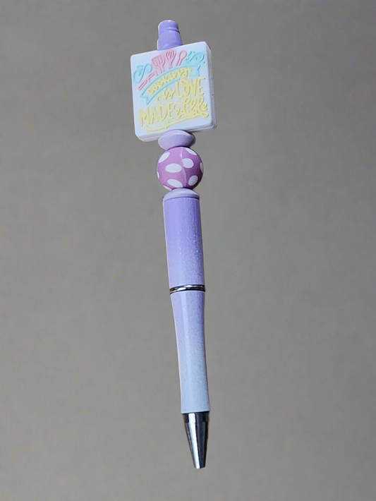Cooking is love made edible - Beaded pen