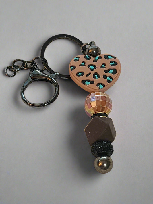 Heart beaded keychain