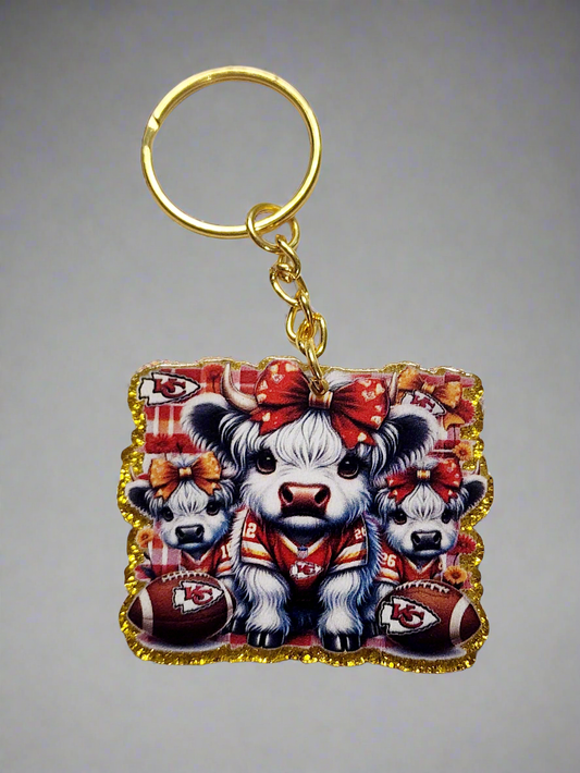 KC highland cow flatback - Keychain