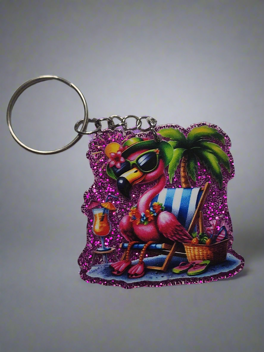 Flamingo flatback - Keychain