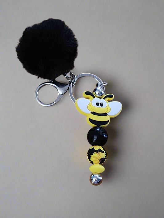 Bee beaded keychain