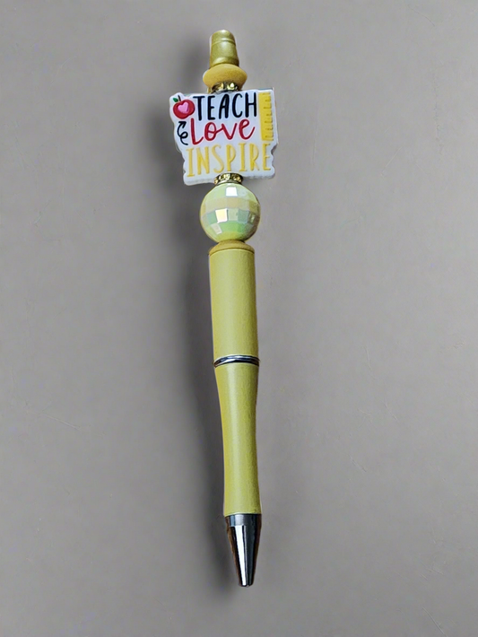 Teach love inspire -  Beaded pen