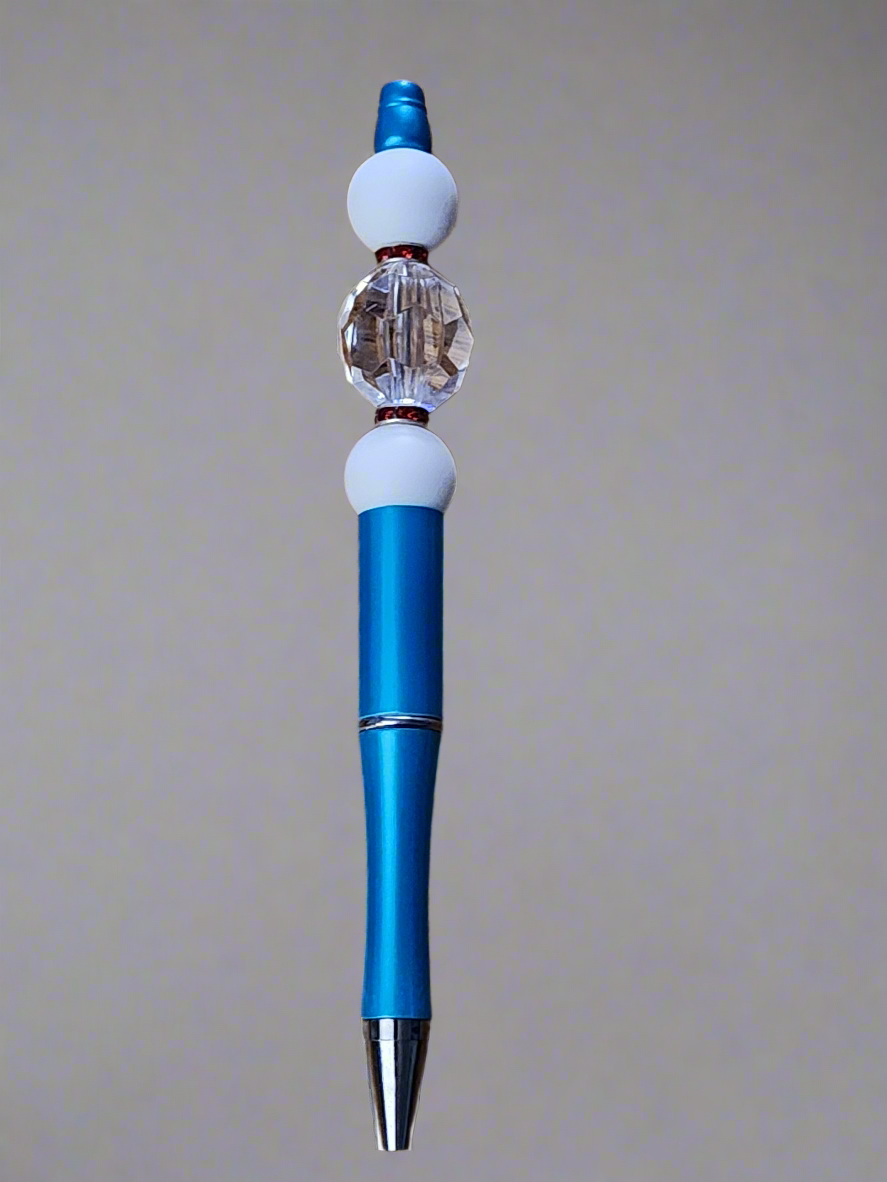 Blue and white - Beaded pen