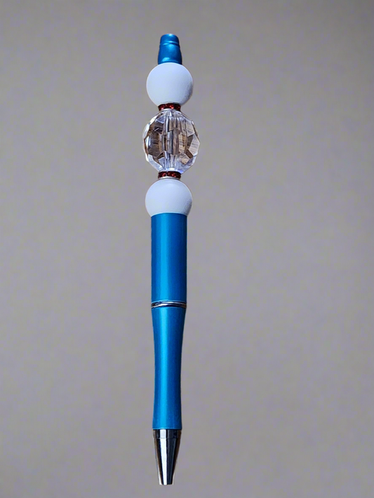 Blue and white - Beaded pen