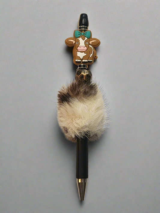 Cow theme - beaded pen