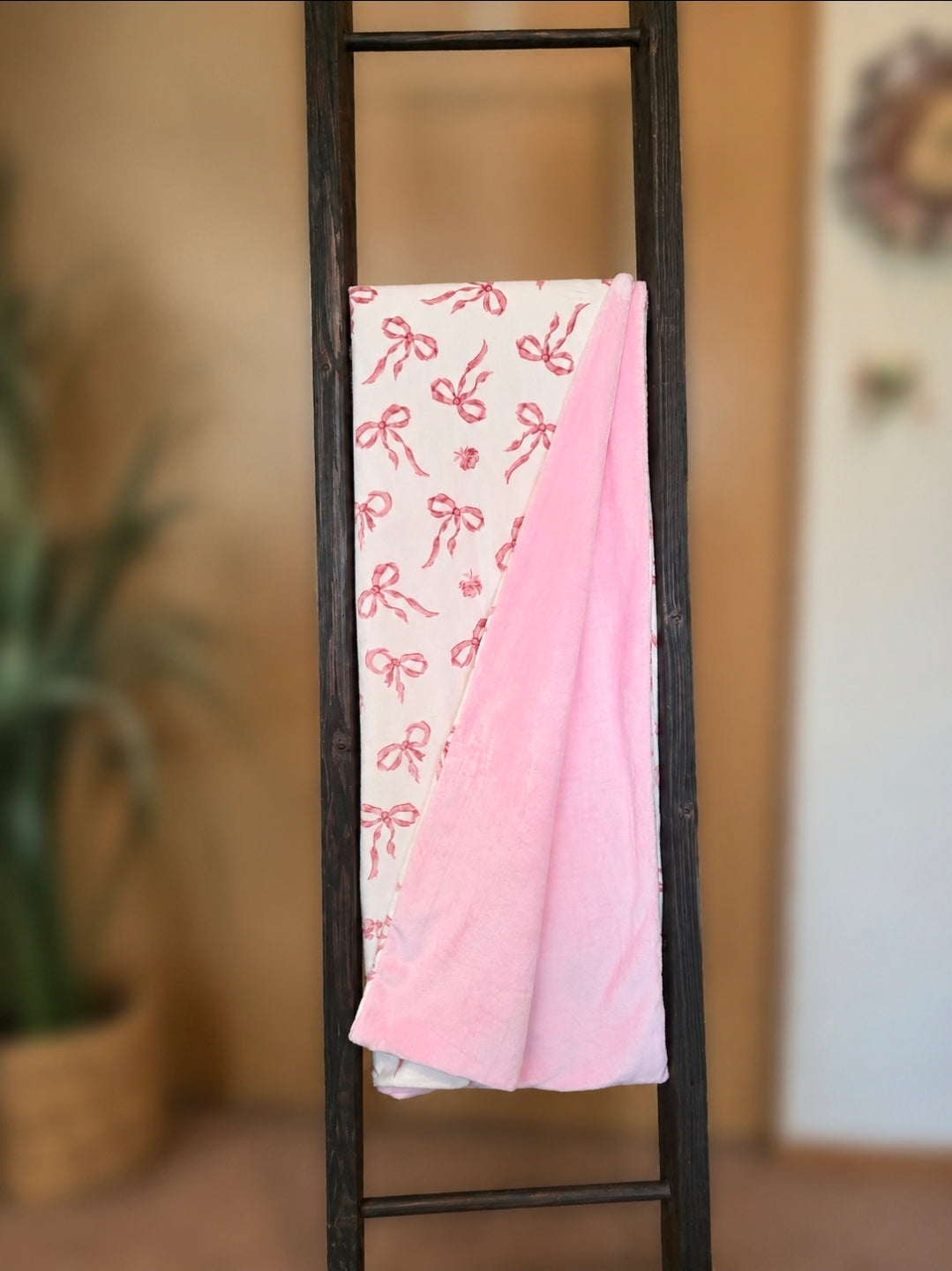 Blush Bow Minky Blanket