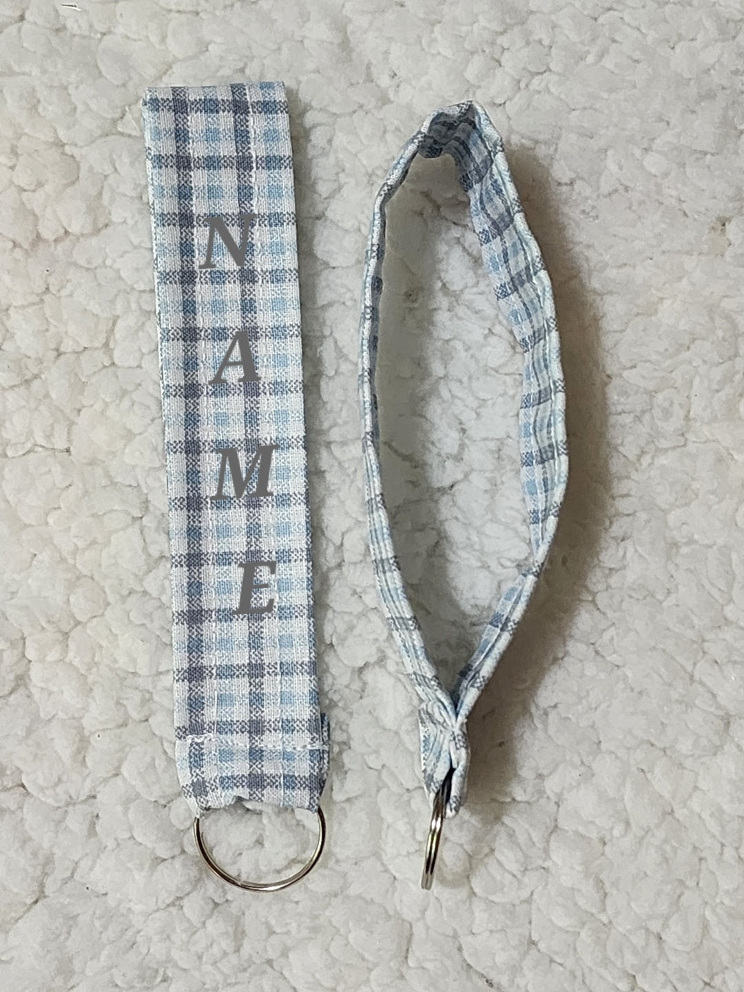 Cozy Plaid Loop Wristlet Keychain