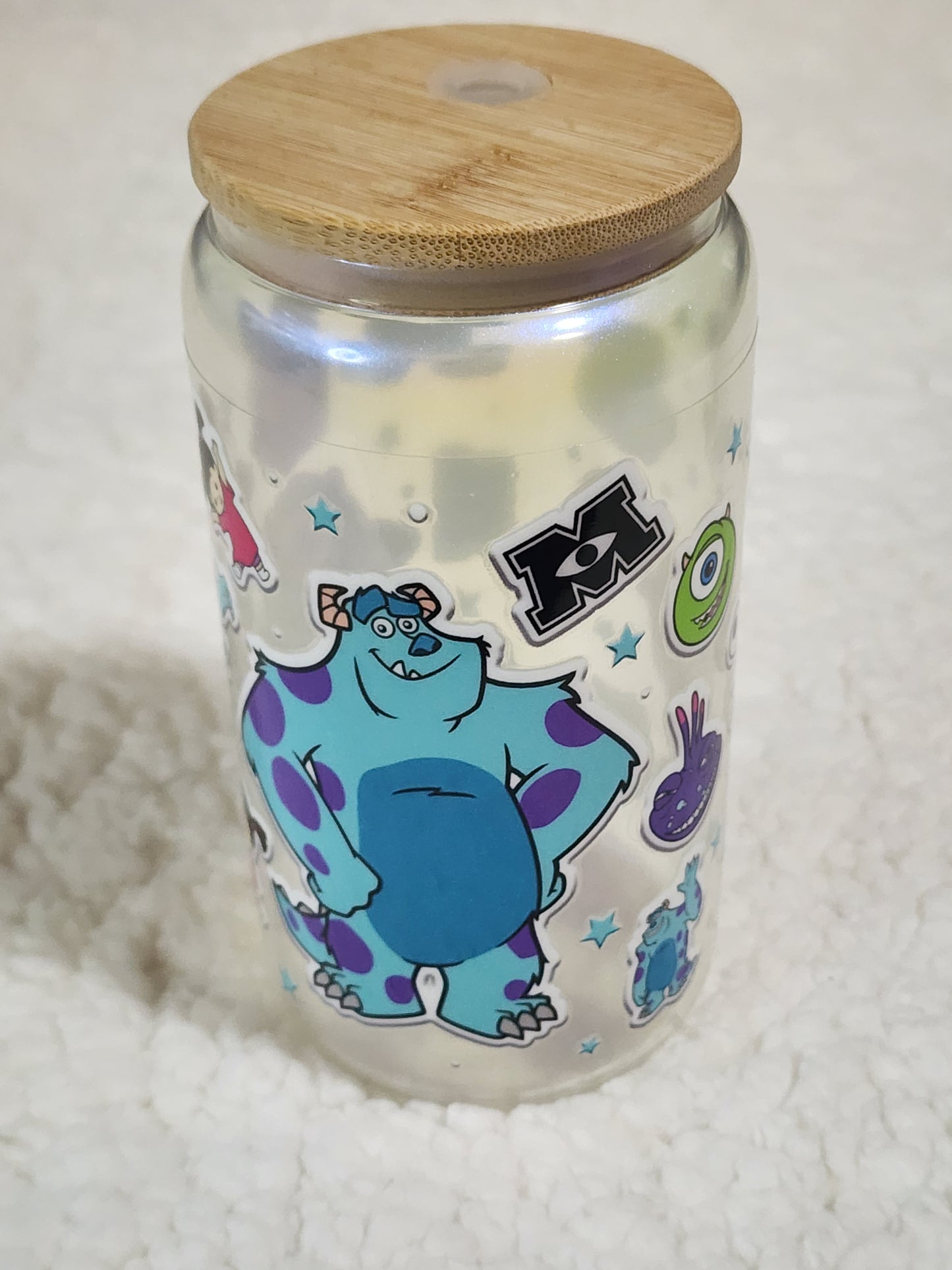 Monsters Inc theme glass can