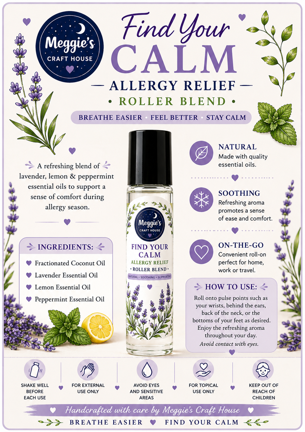 Find Your Calm – Allergy Relief Essential Oil Roller