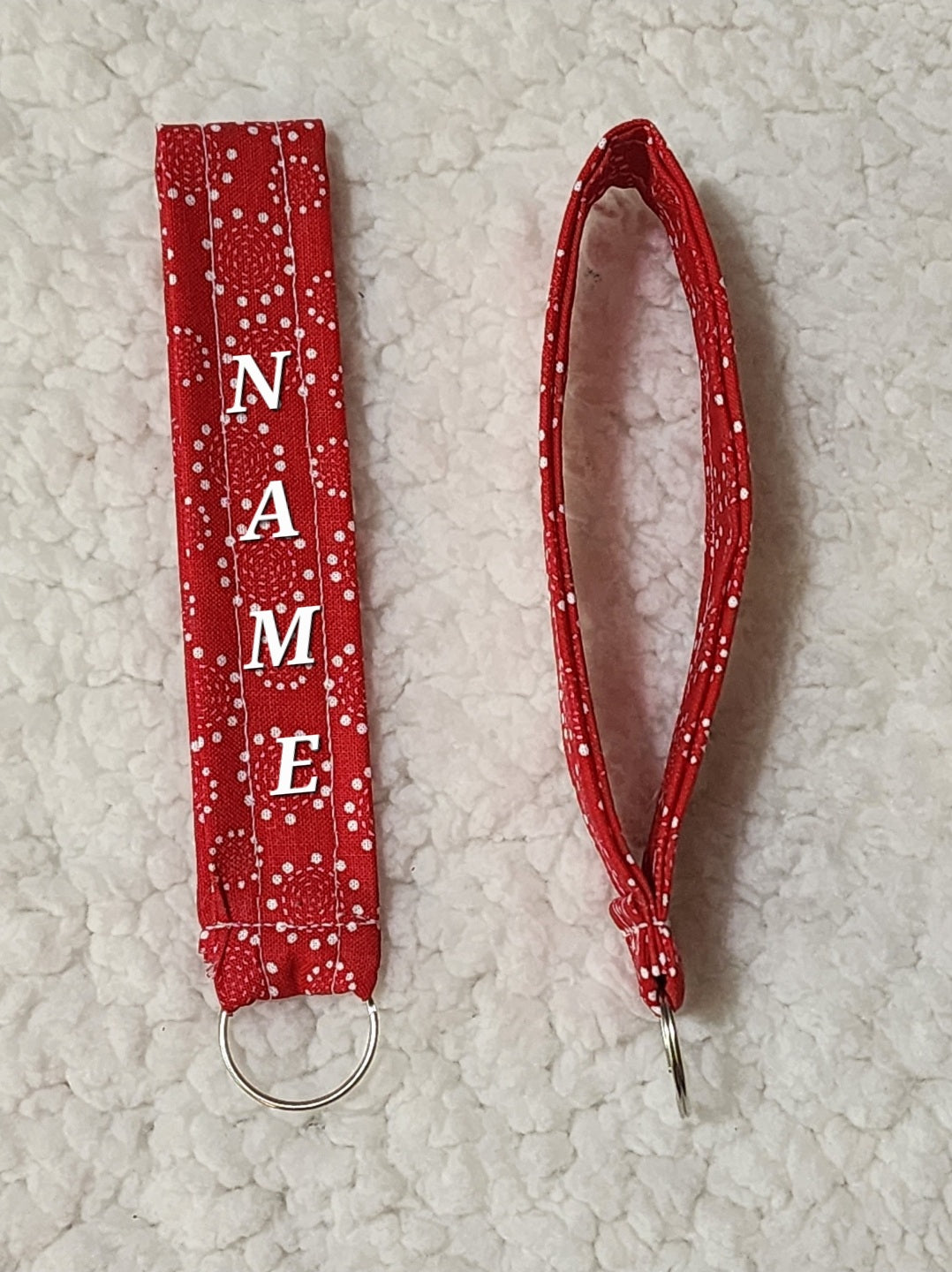 Red Bloom Loop Wristlet Keychain