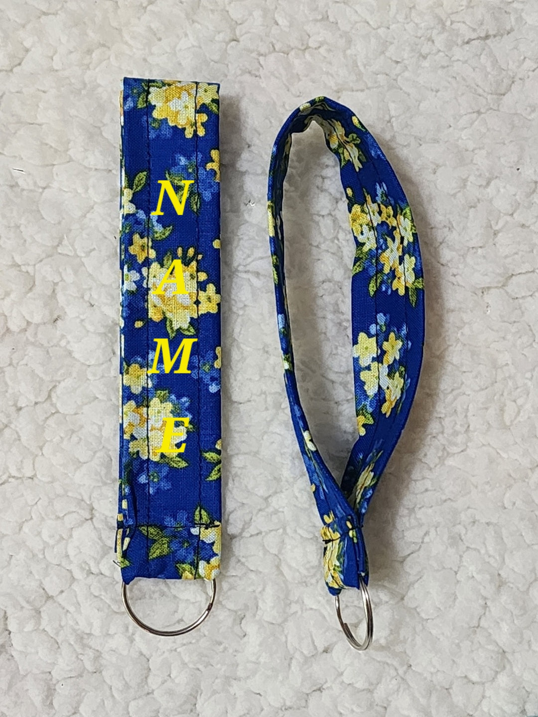 Blue Garden Loop Wristlet Keychain