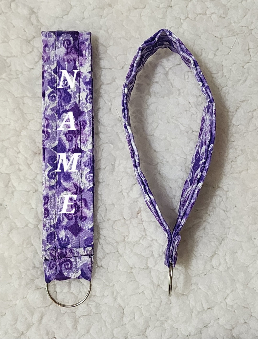 Purple Petal Swirl Wristlet Keychain